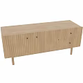 Modern Wooden Chest of Drawers With Vertical Stripes Design Multiple Drawers And Wooden Legs