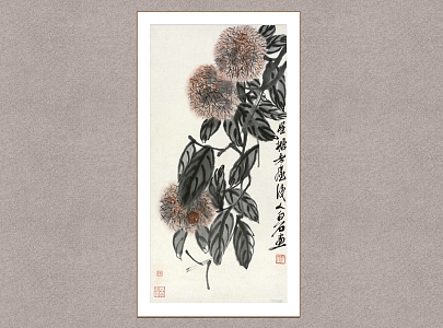 New Chinese Plant Painting Qi Baishi Dolly 3d model