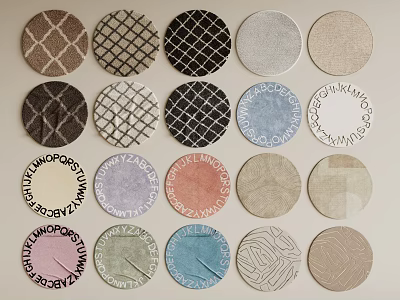 Round Rugs with Various Patterns Different Colors and Stylish Designs 3d model