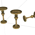 Vintage Brass Candle Holders With Decorative Stem And Tray Set Of Three