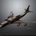 Rusted Abandoned Airplane Wreckage With Damaged Fuselage And Broken Wings