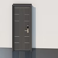 Dark Gray Modern Security Door With Vertical Lines And Secure Lock System 3d model