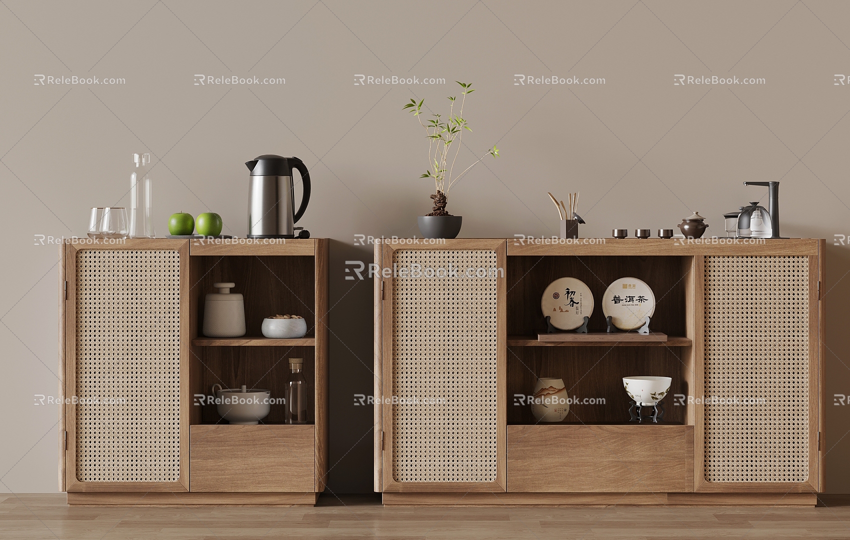 -Ji Feng Tea Cabinet Food Cabinet 3d model