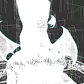 Game Movie Character With Green Hair Purple Wings Black Top And Wine Glass