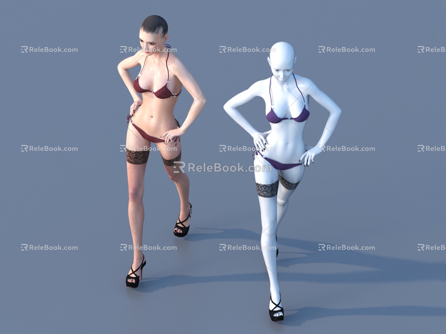 Underwear model game character woman 3d model