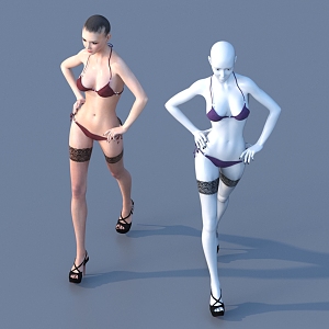 Underwear model game character woman 3d model