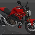 Red Modern Sports Motorcycle With Black Seat Silver Exhaust And Sleek Design