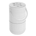 Dual Bose Black And White Portable Speakers With Handle And Cylindrical Design