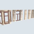 Roman Column European Column Wall Window Frame Combination European Component 3d model