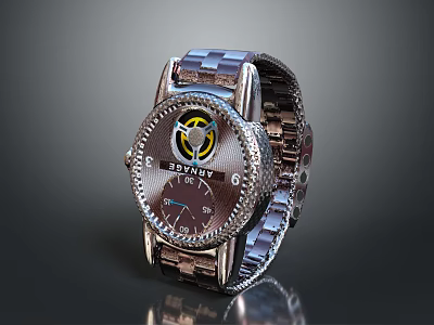 Sevagnya Fashionable Watch With Metal Chain Strap And Decorative Dial Design 3d model