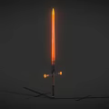 Luminous Orange Glow Sword Weapon Design With Standing Position And Dark Background 3d model