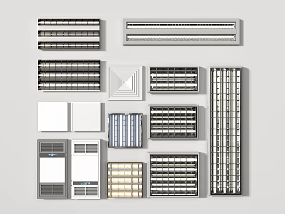 Various Modern Grille Lights Designs For Indoor Ceiling Lighting Installation And Use 3d model