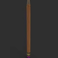 Wooden Pencil With Brown Barrel And Purple Eraser On Dark Background