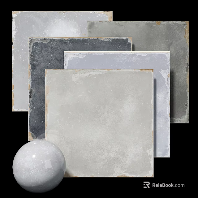 Diverse Textured Floor Tiles For Interior Decoration 3d model 