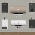 Wall Mounted Water Heaters With Digital Displays In Various Colors For Daily Use