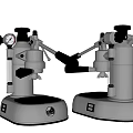 Two Stainless Steel Kitchen Appliances With Black Knobs And Pressure Gauges