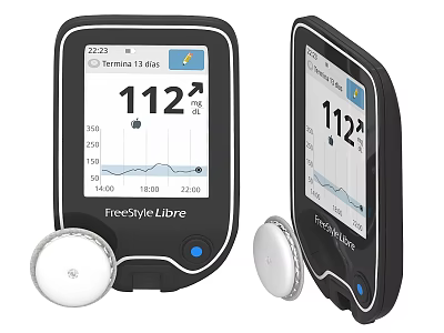 FreeStyle Libre Glucose Monitoring Device With Sensor And Blood Glucose Reading 3d model