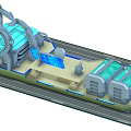 Cartoon Sci Fi Control Room Scene With Glowing Screens Circular Structure And Platform 3d model