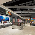 Modern Supermarket Interior With Spacious Aisles Fresh Food Products And Grocery Shelves