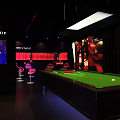 Stylish Hennessey Bar Interior With Purple Pink Lighting Sofa Seats And Bar Counter