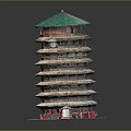 Ancient Tower Chinese Tower 3d model