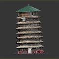 Ancient Tower Chinese Tower 3d model