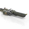 Advanced Futuristic Sci-Fi Weapon With Mechanical Structure And Metal Components