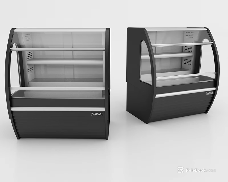 Black Display Shelves With Transparent Front And Multiple Shelves Infiniton Modern Design For Retail Use 3d model 