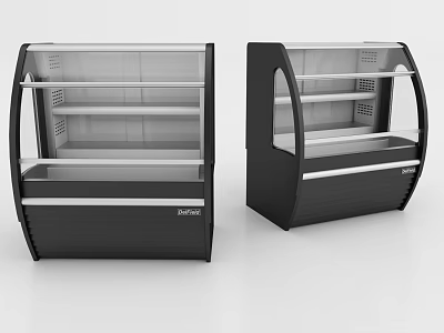 Black Display Shelves With Transparent Front And Multiple Shelves Infiniton Modern Design For Retail Use 3d model