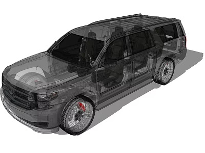 3D Model of SUV Car Interior View With Open Doors Seats And Wheel Design 3d model