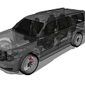 3D Model of SUV Car Interior View With Open Doors Seats And Wheel Design