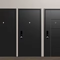 Contemporary Black Security Doors With Unique Panel Patterns And Secure Lock Handles