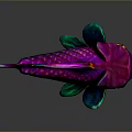 Colorful Aquatic Fish With Vibrant Purple Blue Green Scales And Artistic Design