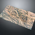 Ancient Landscape Scene With Village Settlements And Mountainous Terrain Texture
