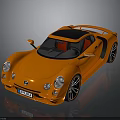 Orange Sports Car 3D Model With Sleek Body Black Roof And Stylish Wheels