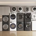 Modern Washing Machines in Various Styles and Colors for Home Laundry Use