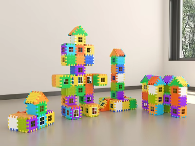 Modern Building Blocks Children's Building Blocks Castle 3d model