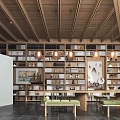 Modern Library Library Reading Area 3d model