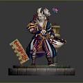 Fox Themed Game Movie Character With Multiple Tails Ornate Attire Holding Weapon And Butterfly