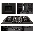 Essential Modern Kitchen Appliances Including Oven Gas Stove Range Hood And Sterilizer Cabinet