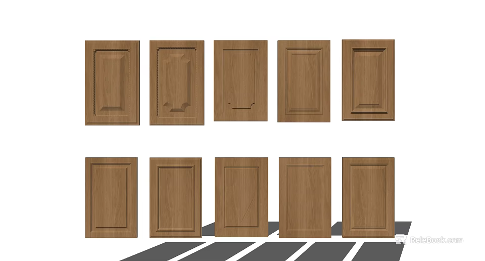 Assorted Wooden Door Panels With Different Designs For Home Decor 3d model 