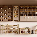 Wooden Display Shelves And Storage Racks With Multi Tiered Design For Spices Dry Goods
