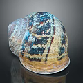 Unique Snail Shell Featuring Colorful Blue Brown Patterns On Shiny Surface 3d model