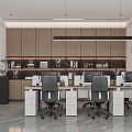 Light Luxury Simple Office Area Financial Room 3d model