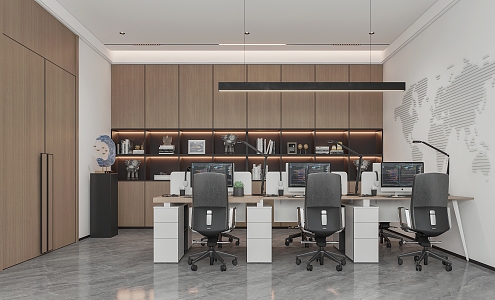 Light Luxury Simple Office Area Financial Room 3d model