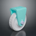 Light Blue Caster Wheel With White Wheel And Purple Knob Design