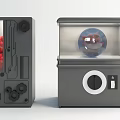 Gray Commercial Equipment With Red Balls Transparent Display And Round Knob