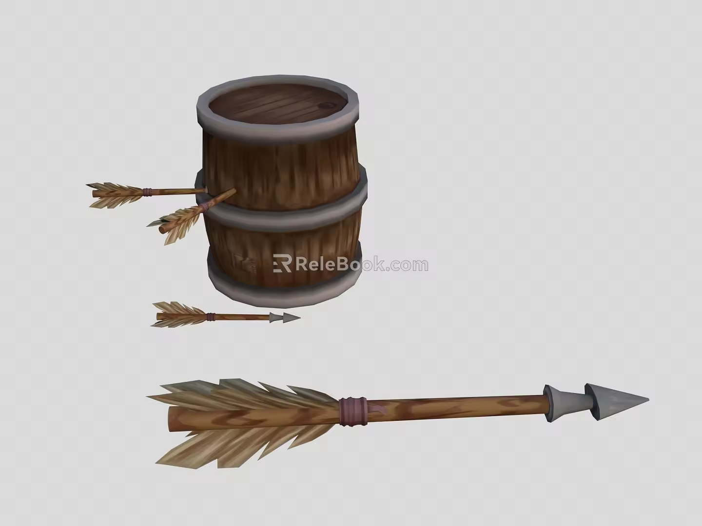 Arrow Archery Barrel Arrow Target Props Weapon 3d model