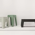Modern Minimalist Multicolor Stools in Gray Green Black Blue with Simple Functional Design 3d model