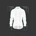 White Collared Long Sleeve Shirt With Simple Design And Front Buttons